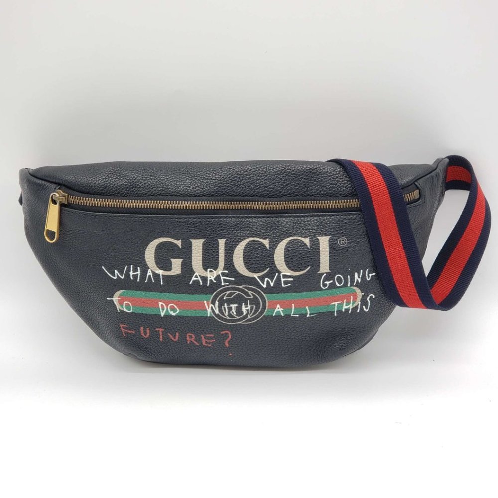 100% Authentic Gucci Black Leather Belt Bag - Picture 2 of 16